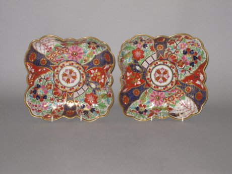 FLIGHT BARR FLIGHTWORCESTER DESSERT DISHES. CIRCA 1815 - Click to enlarge and for full details.