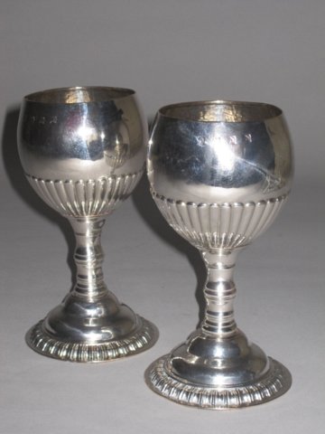 Wine Goblets. Tudor & Co. circa 1760 - Click to enlarge and for full details.