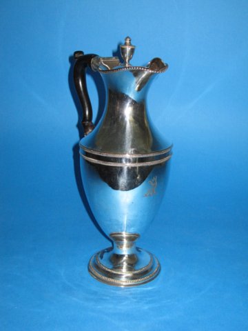 Old Sheffield Plate Silver Lidded Jug. Circa 1775. - Click to enlarge and for full details.