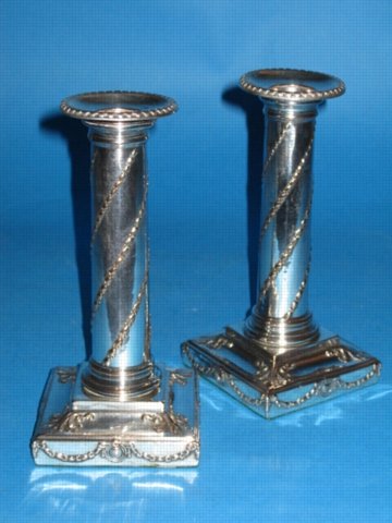 A Pair of George III Candlesticks, circa 1780. - Click to enlarge and for full details.