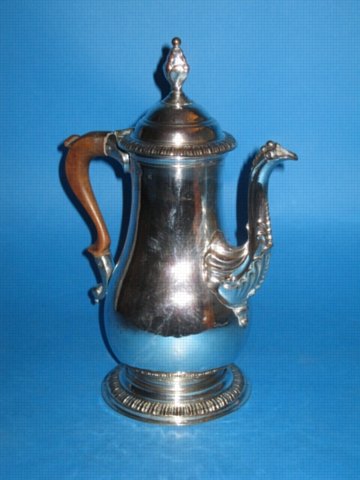 A George III Coffee Pot, by Henry Tudor & Co., circa 1765. - Click to enlarge and for full details.