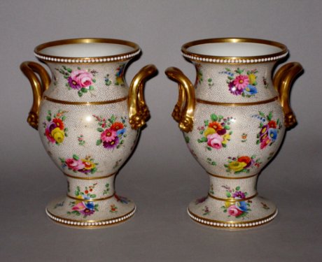 Pair of SPODE Vases. Circa 1815. - Click to enlarge and for full details.