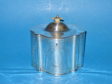 George III Old Sheffield Plate Silver Tea Caddy. Circa 1780. - Click to enlarge and for full details.