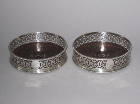 Pair Silver Coasters. Robert Hennell, 1774 - Click to enlarge and for full details.