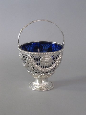 Old Sheffield Plate Silver Sugar Basket, circa 1775. - Click to enlarge and for full details.