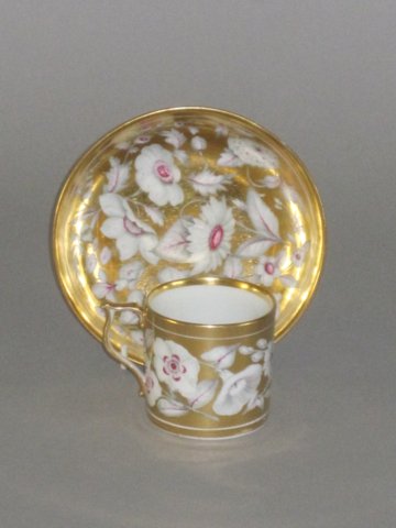 DERBY PORCELAIN CAN & SAUCER, CIRCA 1815. - Click to enlarge and for full details.