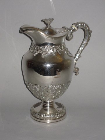 OLD SHEFFIELD PLATE SILVER WINE JUG/EWER. CIRCA 1825  - Click to enlarge and for full details.