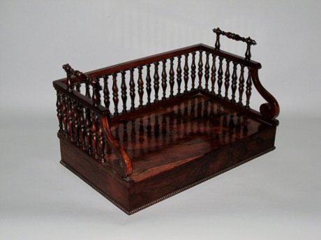  REGENCY PERIOD ROSEWOOD DESK BOOK CARRIER - Click to enlarge and for full details.