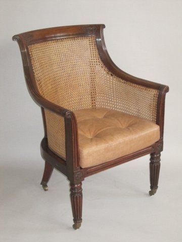 MAHOGANY LIBRARY CHAIR, CIRCA 1820 - Click to enlarge and for full details.