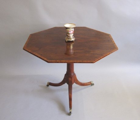 A FINE SHERATON PERIOD OCTAGONAL ROSEWOOD TABLE. GEORGE III CIRCA 1795. - Click to enlarge and for full details.