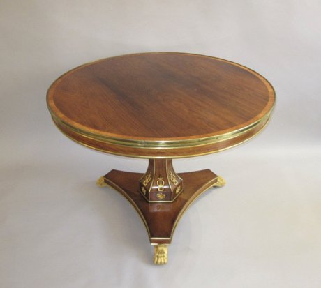 ​AN OUTSTANDING REGENCY PERIOD ROSEWOOD & ORMOLU MOUNTED CENTRE TABLE. ENGLISH CIRCA 1825 - Click to enlarge and for full details.