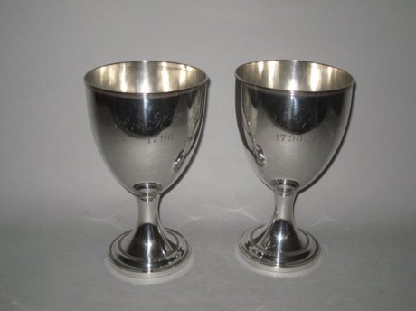 RARE PAIR OF EXTRA LARGE GOBLETS, CIRCA 1790 - Click to enlarge and for full details.