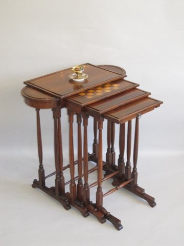 UNUSUAL REGENCY NEST OF TABLES,CIRCA 1825 - Click to enlarge and for full details.