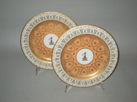 ​A RARE PAIR OF GRAINGER’S WORCESTER DESSERT PLATES CIRCA 1810. - Click to enlarge and for full details.
