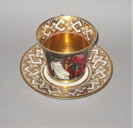 AN IMPORTANT CHAMBERLAIN’S WORCESTER CABINET CUP AND SAUCER. Circa 1815-20 Probably painted by Humphrey Chamberlain - Click to enlarge and for full details.
