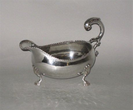 ​AN OLD SHEFFIELD PLATE SILVER SAUCE BOAT. GEORGE III, CIRCA 1775 - Click to enlarge and for full details.