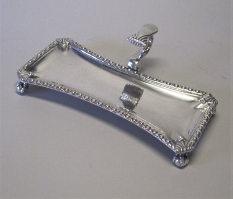 EARLY OLD SHEFFIELD PLATE SILVER SNUFFER TRAY, 1765-70. - Click to enlarge and for full details.