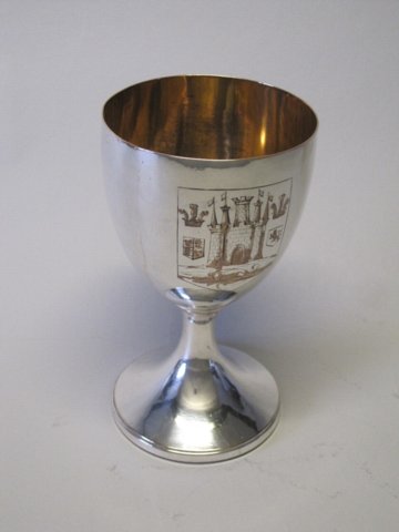​A FINE 18TH CENTURY OLD SHEFFIELD PLATE SILVER WINE GOBLET, CIRCA 1775. - Click to enlarge and for full details.
