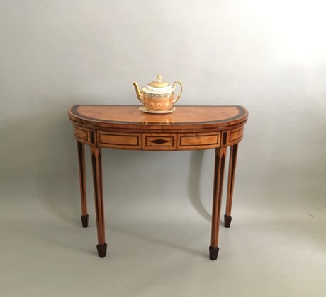​A FINE 18TH CENTURY SATINWOOD & INLAID CARD TABLE GEORGE III, CIRCA 1790 - Click to enlarge and for full details.