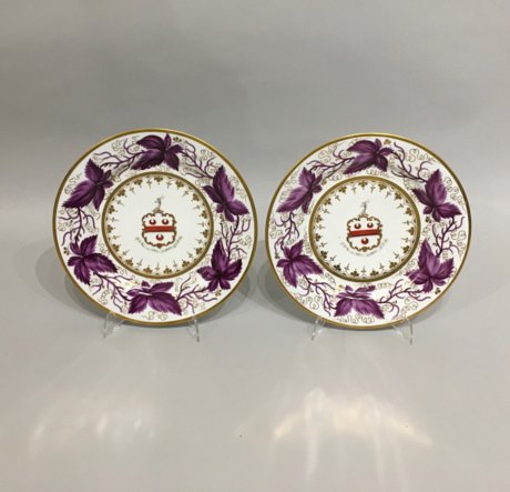 PAIR OF BARR FLIGHT BARR WORCESTER DESSERT PLATES. - Click to enlarge and for full details.
