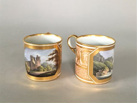 ​A RARE PAIR OF BARR WORCESTER PORCELAIN COFFEE CANS, CIRCA 1800 - Click to enlarge and for full details.