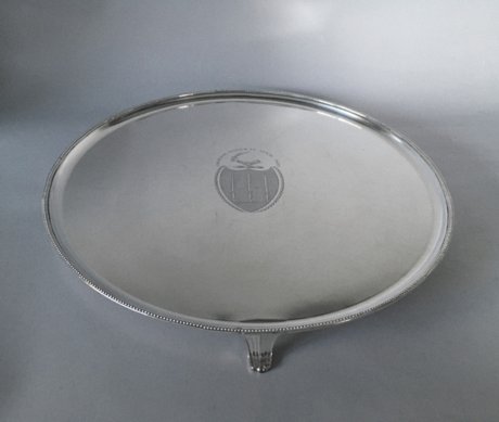 ​AN EXCELLENT 18TH CENTURY OLD SHEFFIELD PLATE SILVER SALVER, CIRCA 1790 - Click to enlarge and for full details.