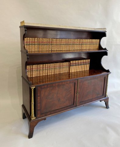 ​AN OUTSTANDING MAHOGANY WATERFALL BOOKCASE GEORGE III, CIRCA 1810. - Click to enlarge and for full details.