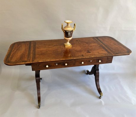 ​A VERY FINE 18TH CENTURY MAHOGANY & SABICU SOFA TABLE. ENGLISH CIRCA 1780 - Click to enlarge and for full details.