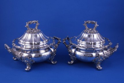 Unusually large Pair of Soup Tureens & covers - Click to enlarge and for full details.