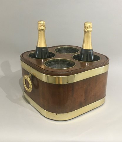 AN INCREDIBLY RARE FOUR BOTTLE TABLE WINE COOLER. GEORGE III, CIRCA 1790-1800. - Click to enlarge and for full details.