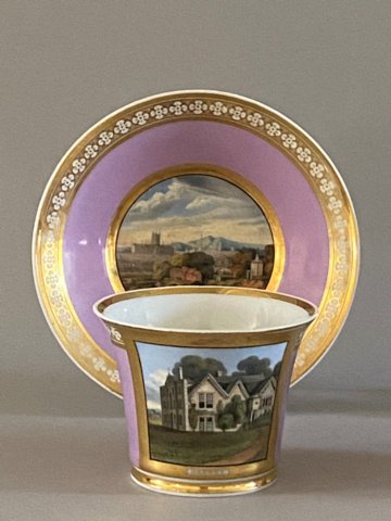 A FINE CHAMBERLAINS WORCESTER PORCELAIN CABINET CUP & SAUCER, CIRCA 1815 - Click to enlarge and for full details.