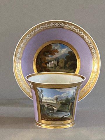  A FINE CHAMBERLAINS WORCESTER CABINET CUP & SAUCER, CIRCA 1815 - Click to enlarge and for full details.