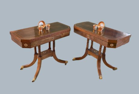 A FINE PAIR OF ROSEWOOD CARD TABLES, CIRCA 1815 - Click to enlarge and for full details.