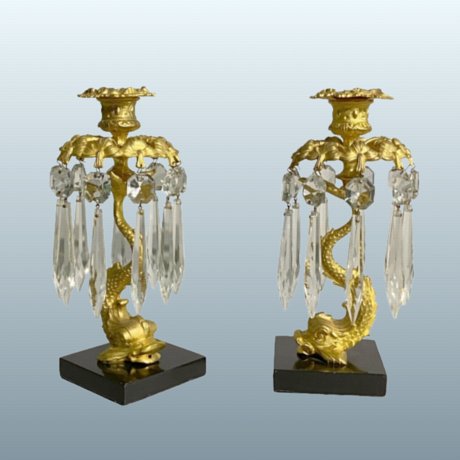​A Pair of Gilt Bronze Lustres, circa 1840 - Click to enlarge and for full details.