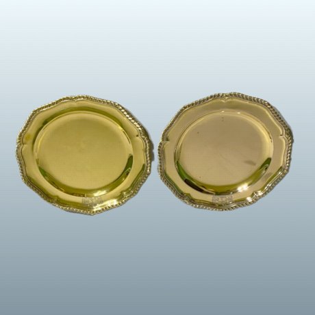 Pair Irish silvergilt plates, Dublin 1797 - Click to enlarge and for full details.