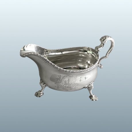 A Large 18th Century silver sauceboat. London 1773, William Sheen - Click to enlarge and for full details.