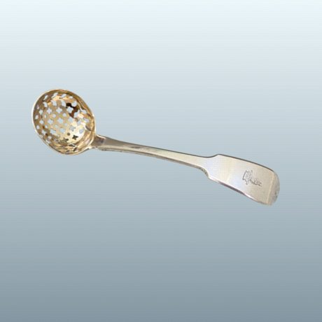 Silver sifter ladle, London 1820, by Richard Peppin - Click to enlarge and for full details.