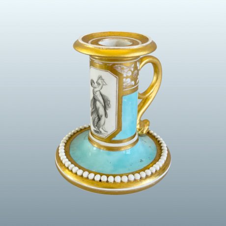 A Barr, Flight & Barr, Worcester Porcelain Chamberstick Circa 1804–1813 - Click to enlarge and for full details.