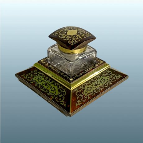 ​English Boulle Inkwell by JC Vickery, circa 1880 - Click to enlarge and for full details.