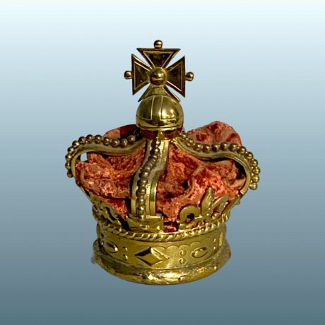 An Unusual Gilded Bronze Inkwell in the Form of the Imperial State Crown, English, circa 1840 - Click to enlarge and for full details.