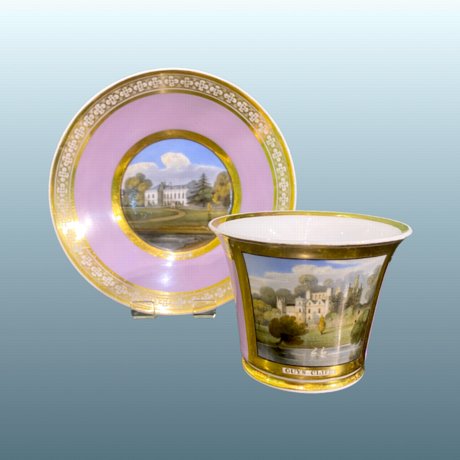 A CHAMBERLAINS WORCESTER Cabinet Cup and Saucer, circa 1810–20 - Click to enlarge and for full details.