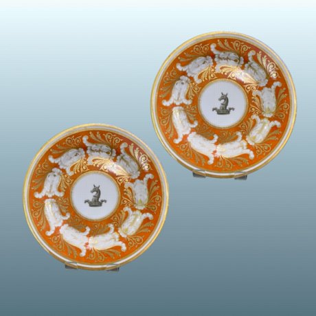 A PAIR OF BARR, FLIGHT & BARR WORCESTER DESSERT DISHES Circa 1807–13 - Click to enlarge and for full details.