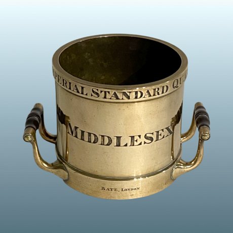 A MID 19th CENTURY IMPERIAL STANDARD QUART CAPACITY MEASURE FOR MIDDLESEX By Bate London - Click to enlarge and for full details.