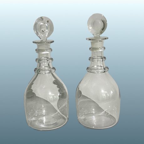 ​A Pair of George III Plain Decanters English circa 1810/20 - Click to enlarge and for full details.