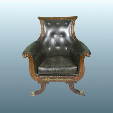 ​An Important Regency Period Rosewood Library Chair, Circa 1820. - Click to enlarge and for full details.