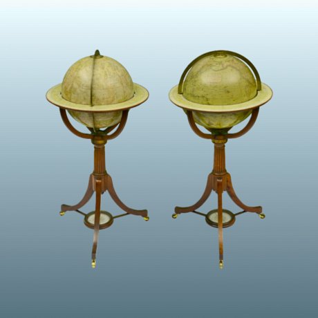A very fine pair of 19th Century Newtons terrestrial and celestial globes by Newton, Son & Berry - Click to enlarge and for full details.
