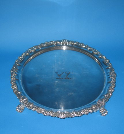 Large Regency Old Sheffield Plate Salver - Click to enlarge and for full details.