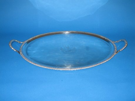 Old Sheffield Plate Oval Tray - Click to enlarge and for full details.