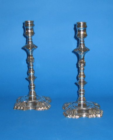 Pair of 18th Century candlesticks - Click to enlarge and for full details.