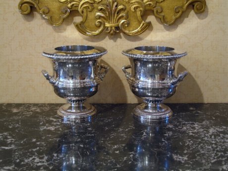 Pair Regency Period Old Sheffield Wine Coolers - Click to enlarge and for full details.